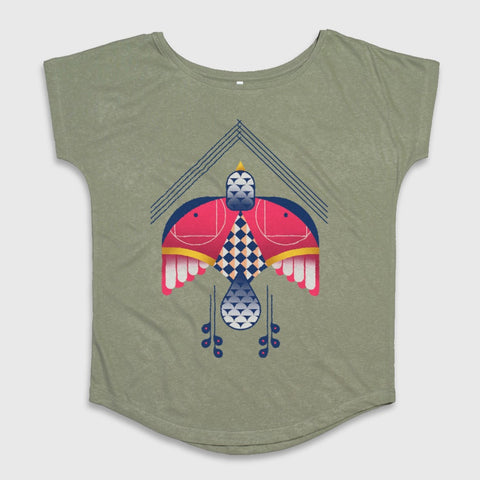 Abstract Colorful Bird Pattern T-shirt