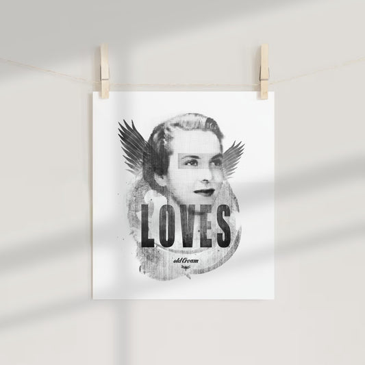 Vintage Inspired LOVES Typography Art Print