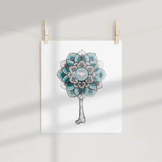 Colorful Geometric Flower Art Print with Abstract Design