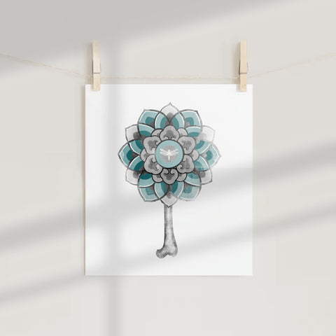 Colorful Geometric Flower Art Print with Abstract Design