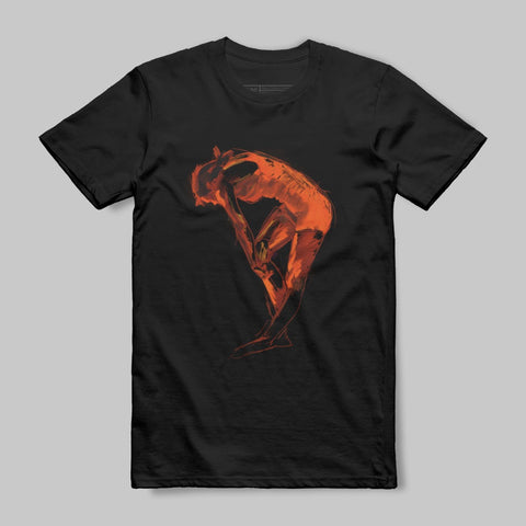 Abstract Artistic Design T-Shirt with Bold Red Figure