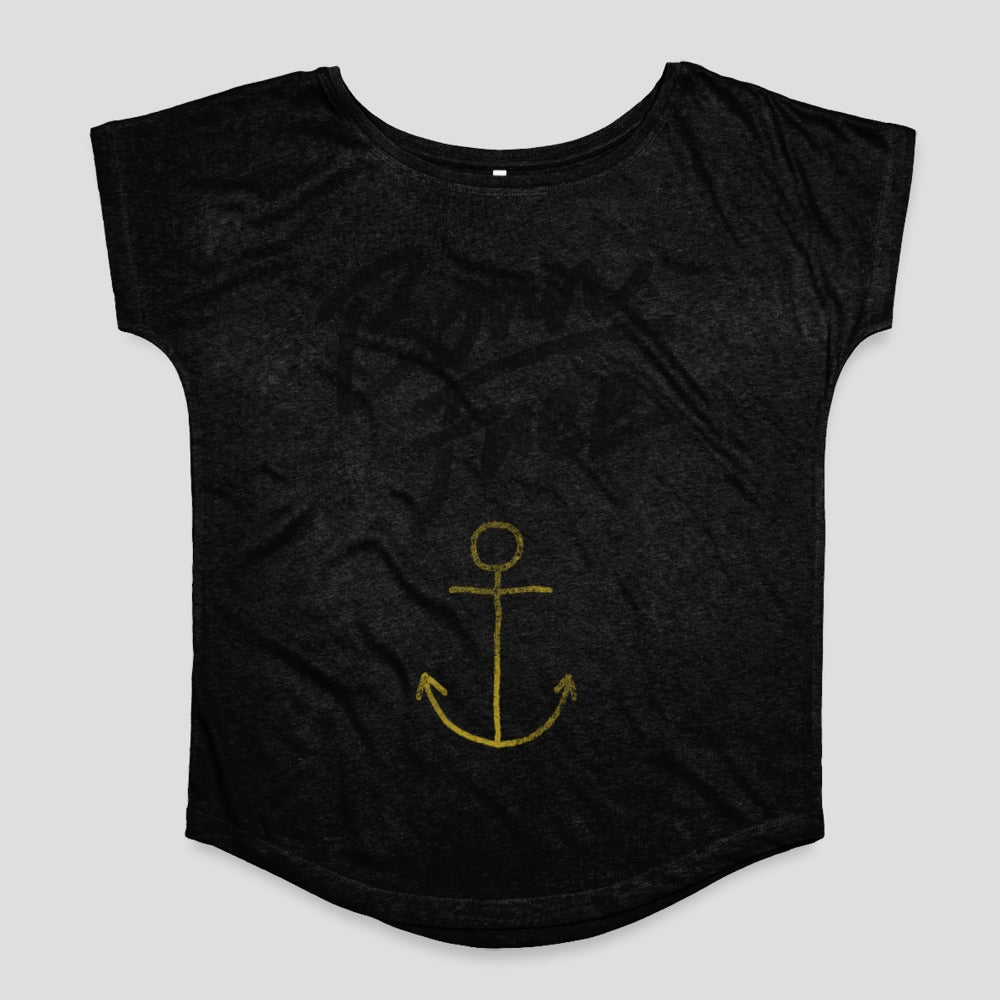 Black T-Shirt with Yellow Anchor Design Product