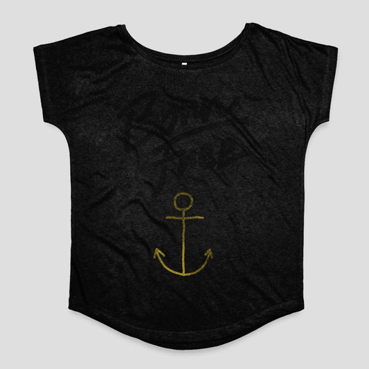 Black T-Shirt with Yellow Anchor Design Product