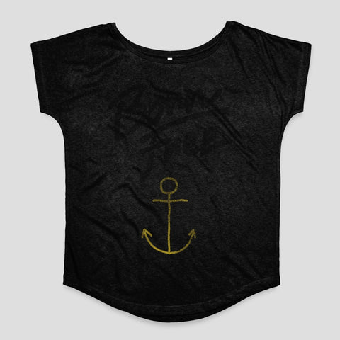 Black T-Shirt with Yellow Anchor Design Product