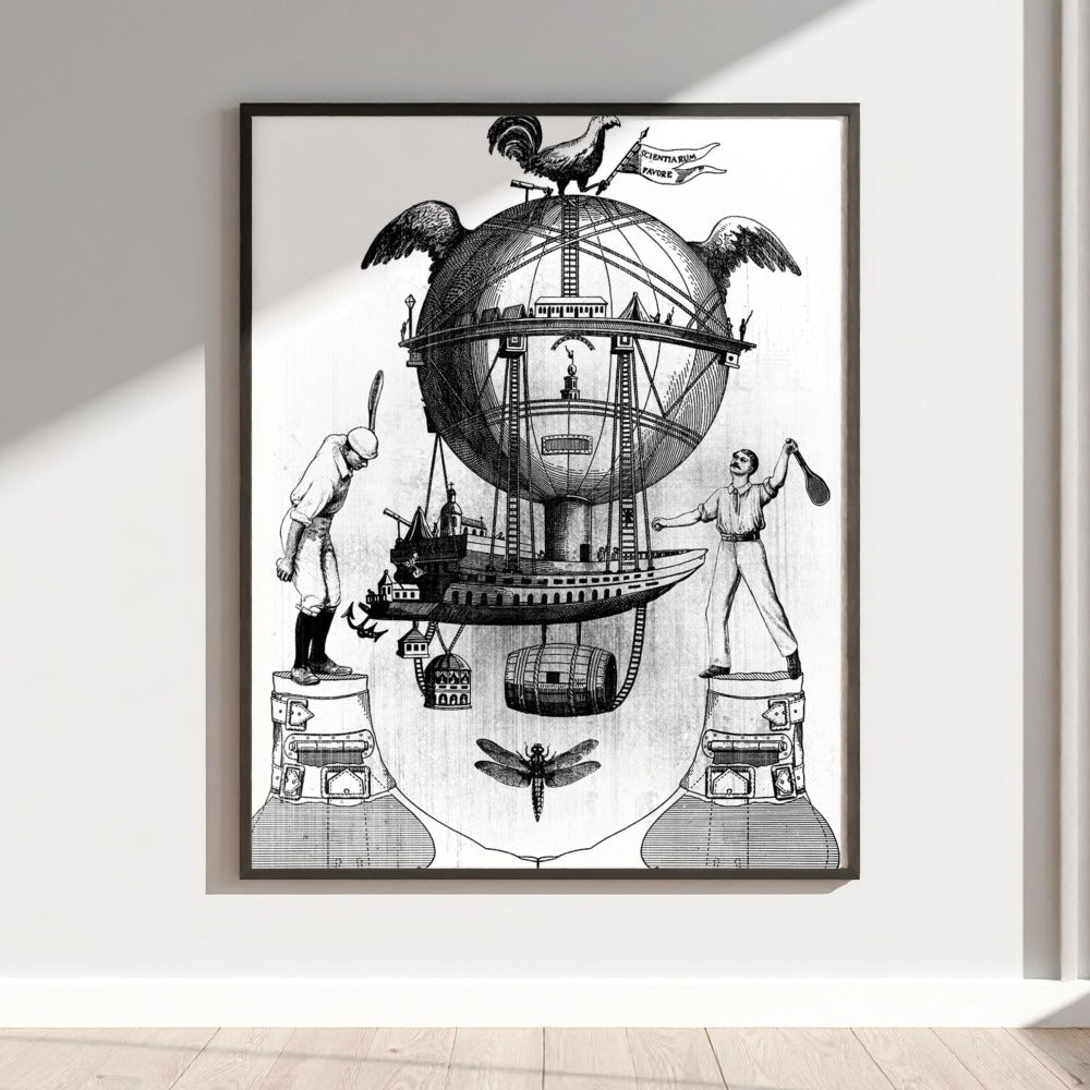 Surrealist Vintage Globe Artwork Print Poster