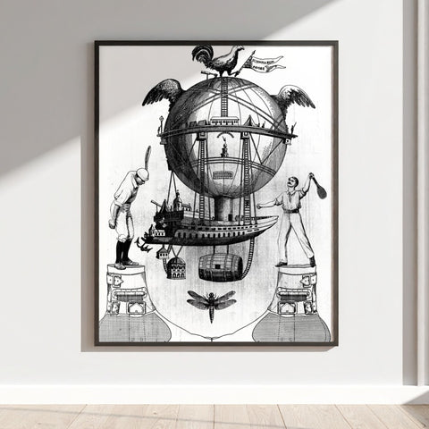 Surrealist Vintage Globe Artwork Print Poster