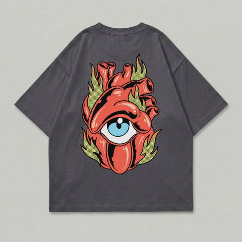 Dark Gray Fiery Heart Eye Illustration T Shirt product type
Graphic T Shirt
Heart Design
Eye Print
Flaming Heart
Anatomical Heart
Unique Graphic
Streetwear Style
Aesthetic Apparel
Trendy Tee
Oversized Fit
Casual Top
Back Print
Artistic Design
Mystical Eye
Fire Heart
Pop Art Style
Modern Graphic
Unisex Shirt
Dark Gray Tee
Cool TShirt