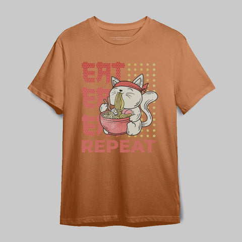 Eat Sleep Repeat Cat T-Shirt for Casual Wear