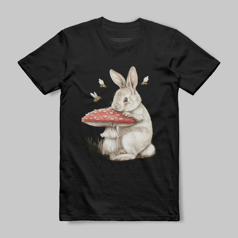 Rabbit With Mushroom And Bees Graphic Tee product