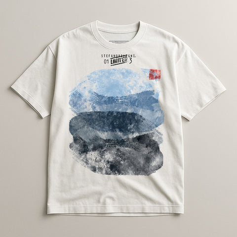 Distinctive Blue Gradient Graphic Tee for Unique Style