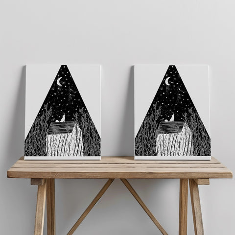 Quadro canvas Moon Black