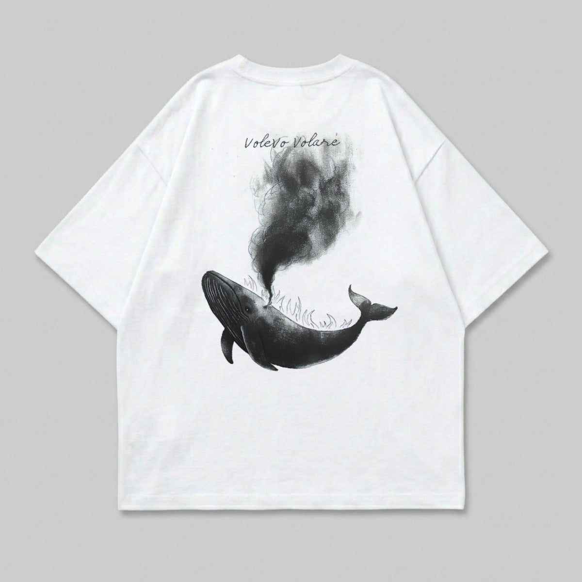 Volevo Volare Whale Smoke Illustration White product type