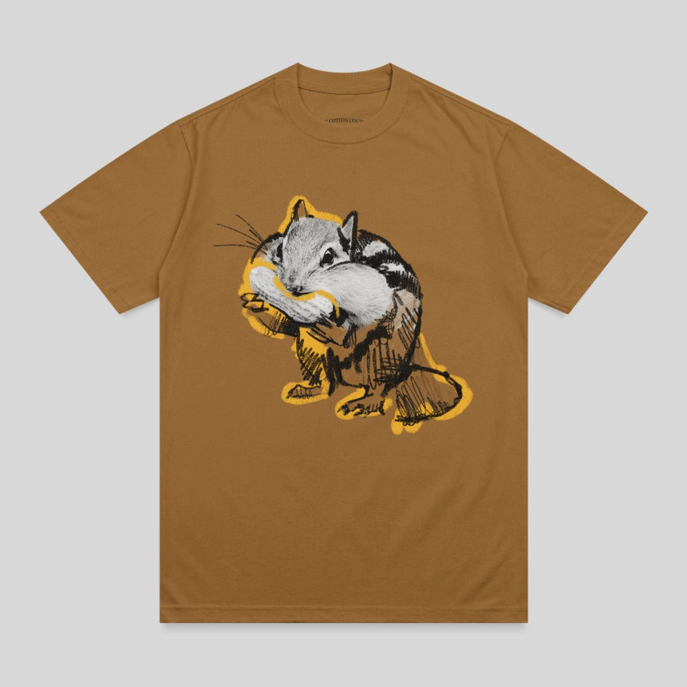 Realistic Chipmunk Animal Illustrated Sketch T-Shirt product type