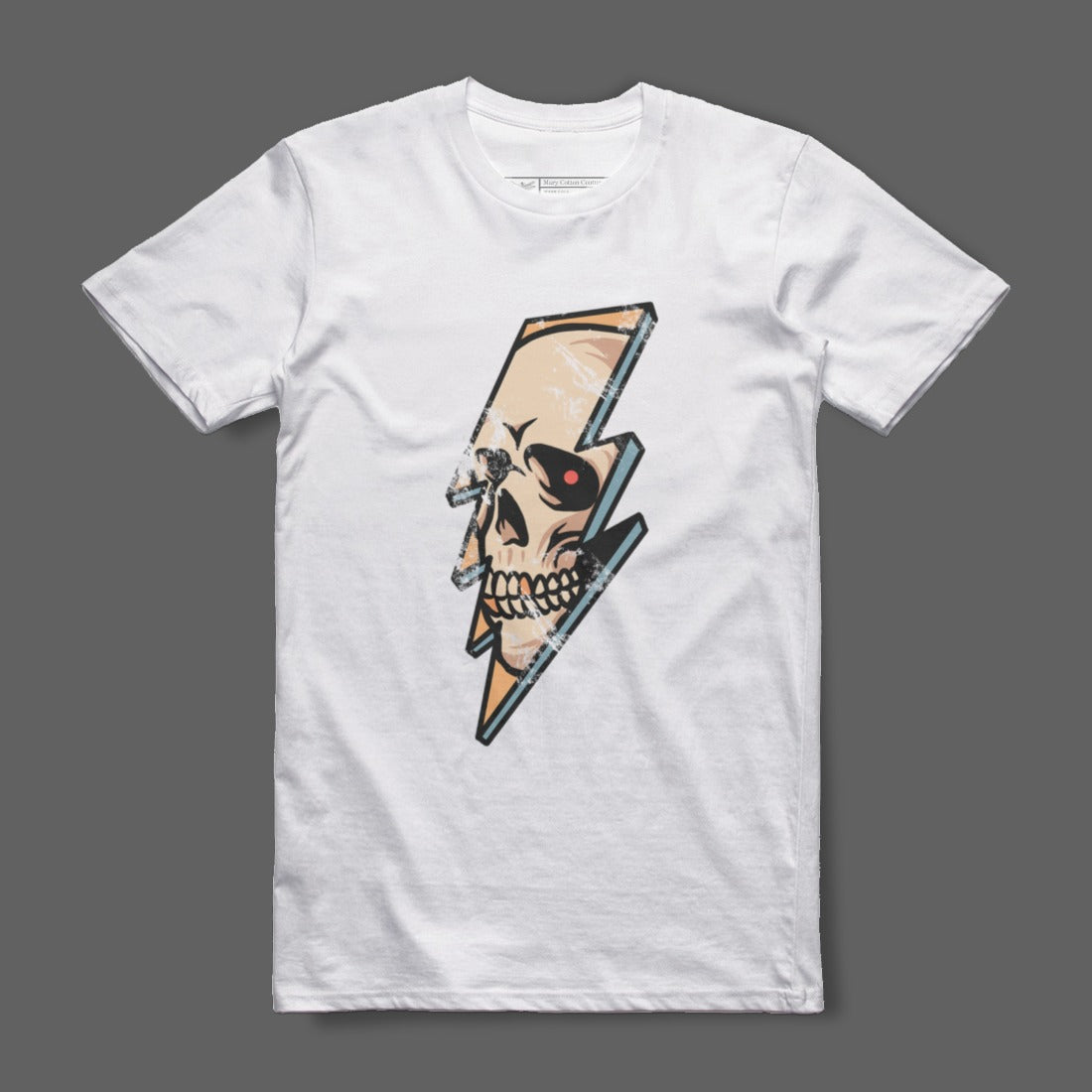 Skull and Lightning Bolt Graphic Tee