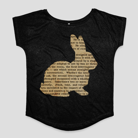 Vintage Text Bunny Graphic T-Shirt for Casual Wear