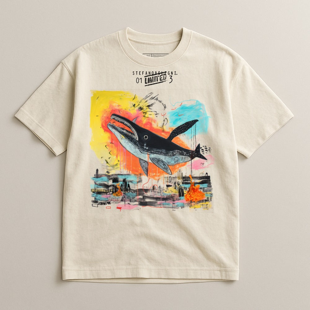 Unique Limited Edition Artistic Whale Graphic T-Shirt