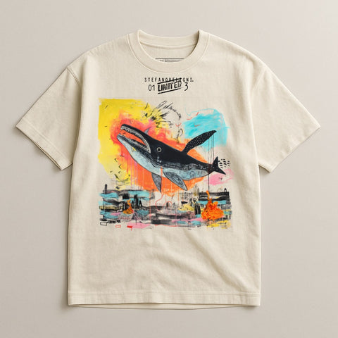 Unique Limited Edition Artistic Whale Graphic T-Shirt