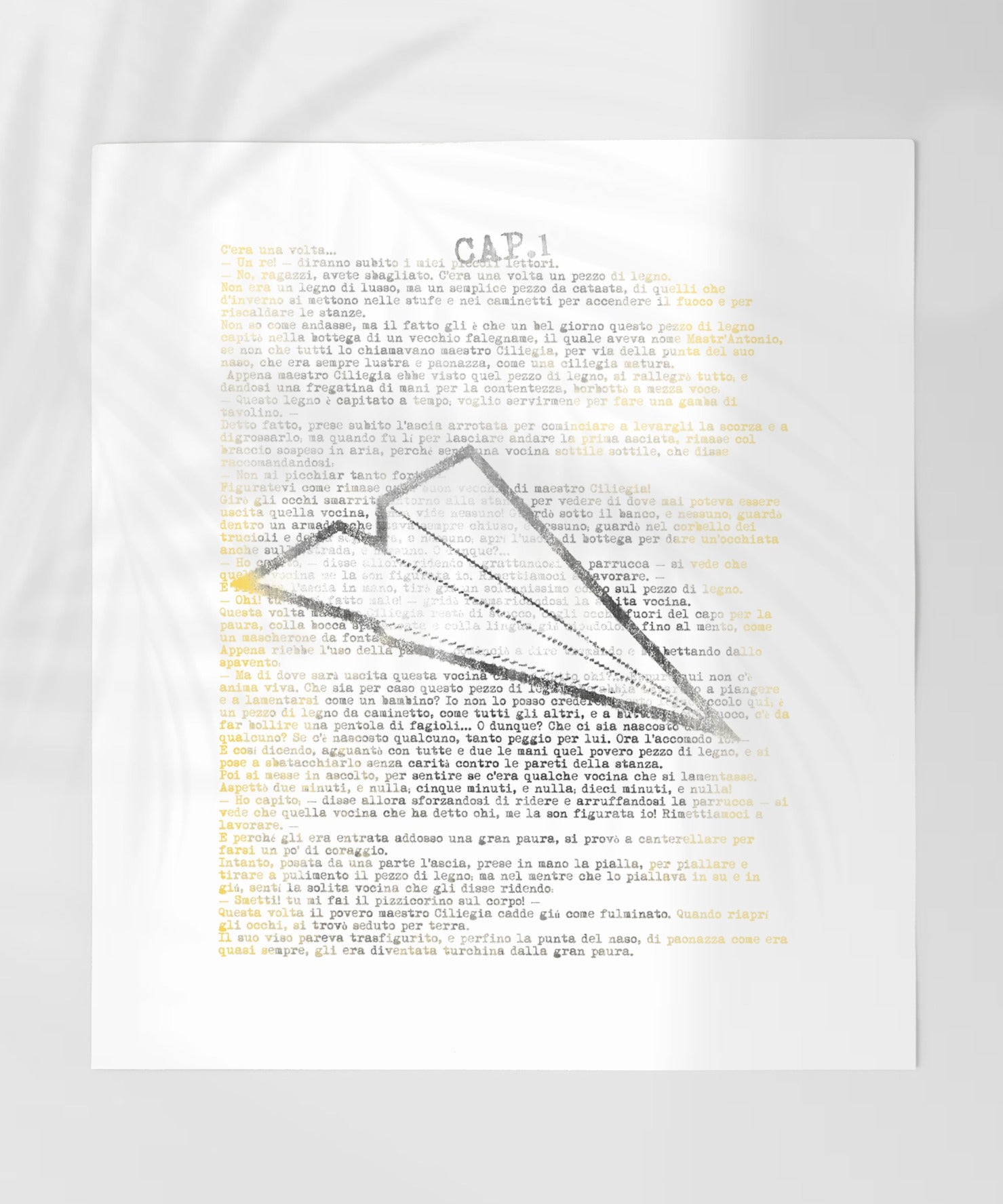 Paper Airplane Sketch with Italian Text Wall Art Poster