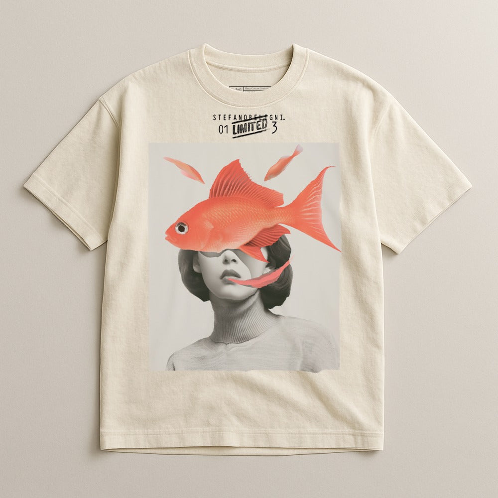 Unique Graphic Tee Featuring Artistic Fish Design