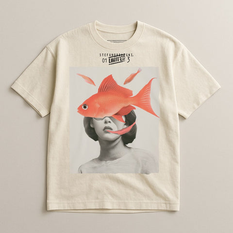 Unique Graphic Tee Featuring Artistic Fish Design
