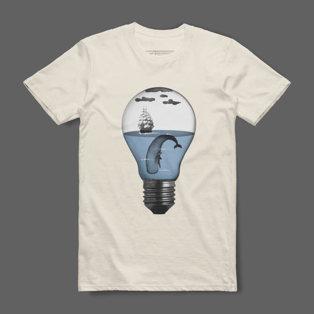 Unique Light Bulb Whale Illustration T-Shirt