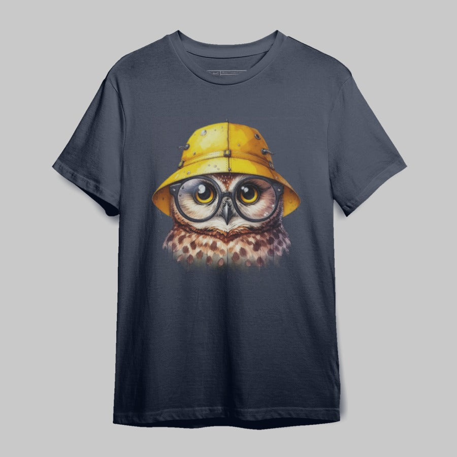 Owl Wearing Yellow Hat Graphic Tee product