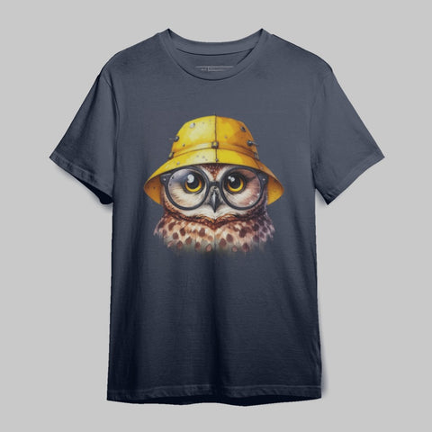Owl Wearing Yellow Hat Graphic Tee product