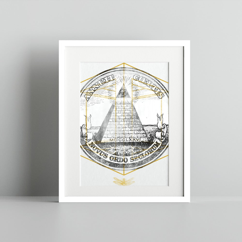 All Seeing Eye Illuminati Pyramid Art Print Poster