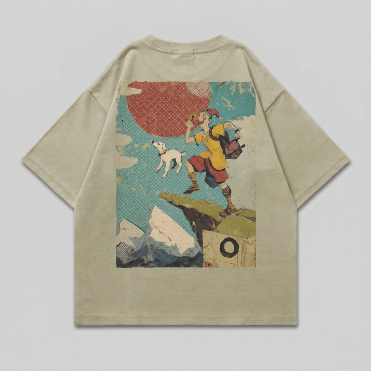 Whimsical Adventurer Dog Journey Mountain Sky product type
Whimsical
Adventurer
Dog companion
Mountain journey
Sky view
Cliff art
Retro style
Vintage illustration
Cartoon graphic
Nature scene
Outdoors travel
Unique design
Character print
Graphic art
Adventure theme
Artistic design
Scenic view
Sun image
Fantasy art
Pop art