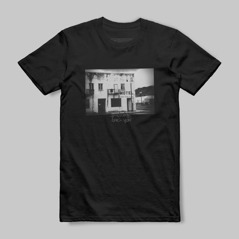Vintage Motel Graphic Black T-Shirt Unique Apparel